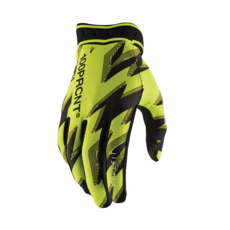 Guantes 100% Ridefit M2 Amarillo Fluor/Negro - Protección MX Ligera - URA Moto