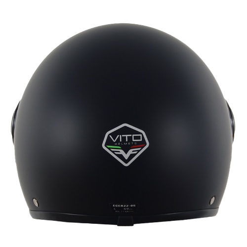 Casco Moto Abierto Jet Vito Loreto Negro Mate - URA Moto