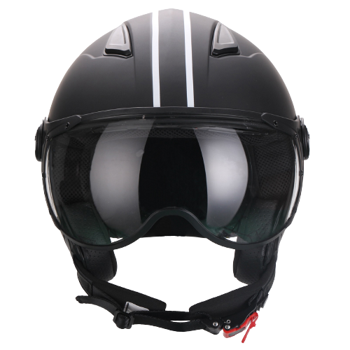 Casco Moto Abierto Jet Vito Moda Negro Noche - URA Moto
