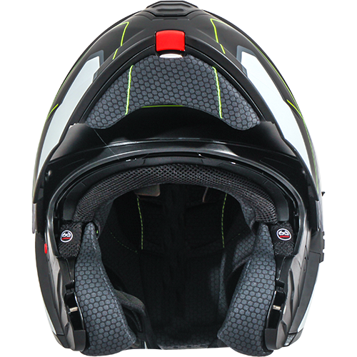 Casco Moto Modular Vito Furio Negro Negro-Fluor Mate - URA Moto