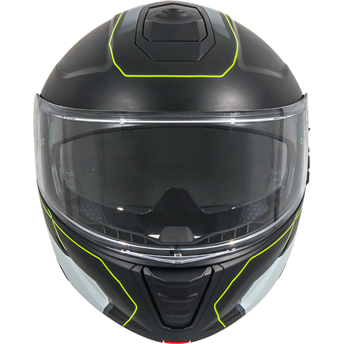 Casco Moto Modular Vito Furio Negro Negro-Fluor Mate - URA Moto