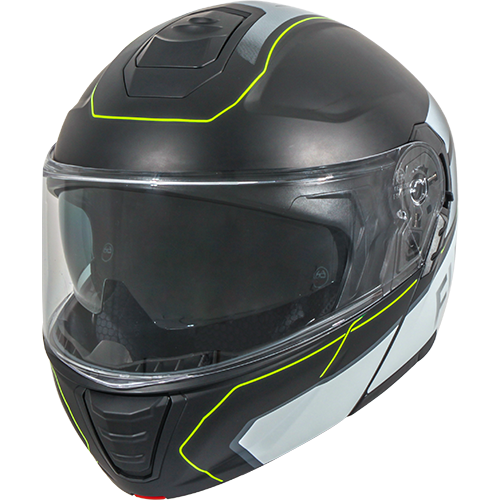 Casco Moto Modular Vito Furio Negro Negro-Fluor Mate - URA Moto