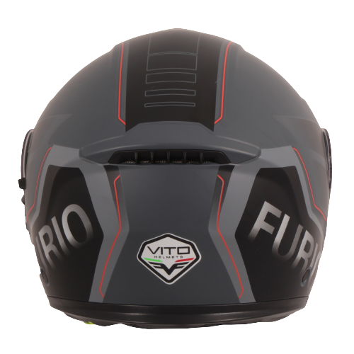 Casco Moto Modular Vito Furio Negro Negro-Rojo Mate - URA Moto