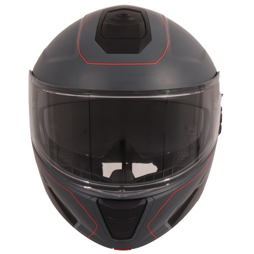 Casco Moto Modular Vito Furio Negro Negro-Rojo Mate - URA Moto