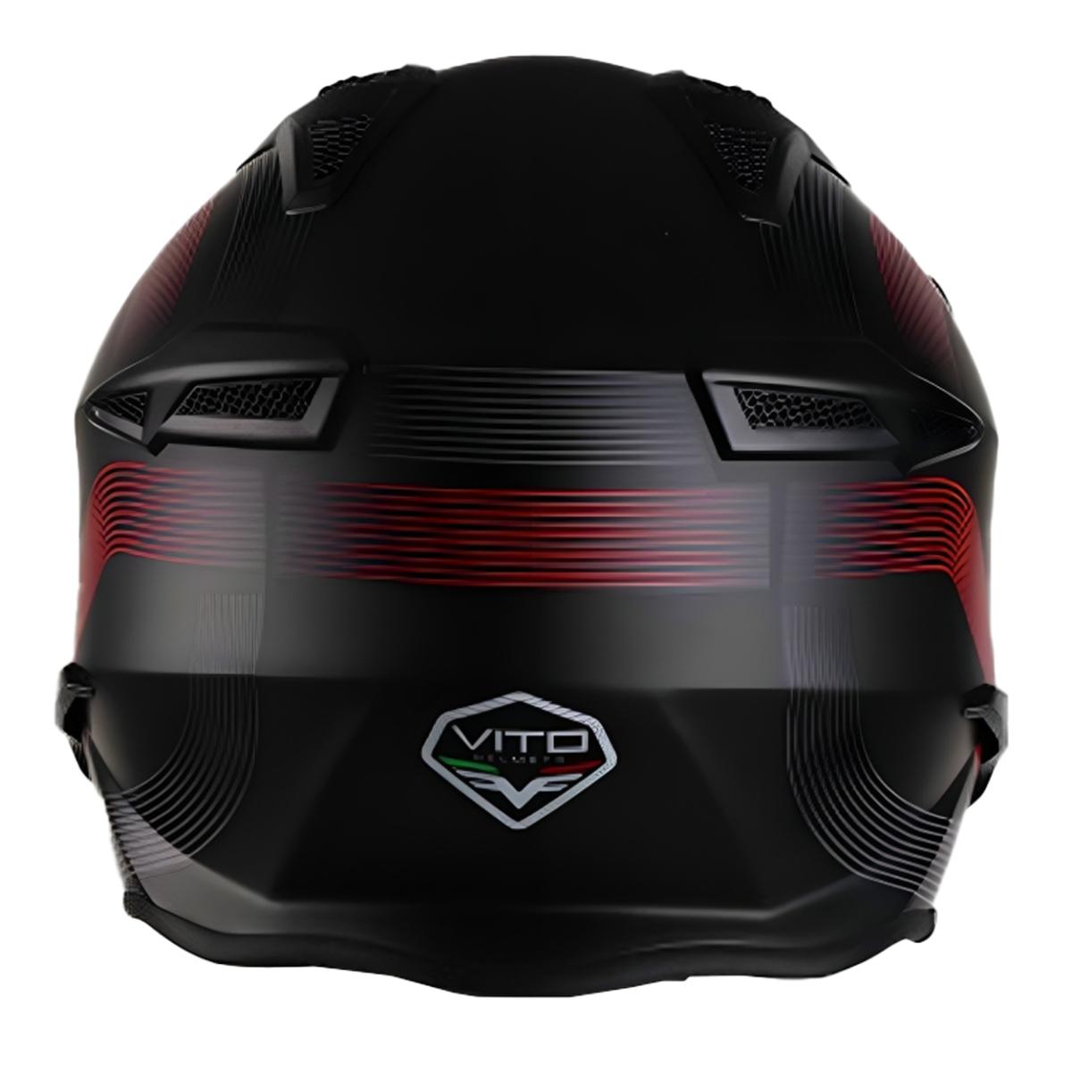 Casco Moto Jet/Integral Vito Bruzano Negro/Rojo Mate - URA Moto