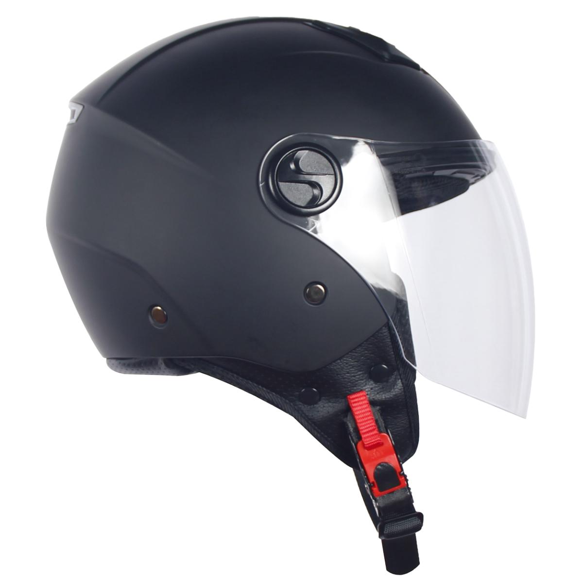 Casco Moto Abierto Jet Vito Bravo Negro Mate - URA Moto