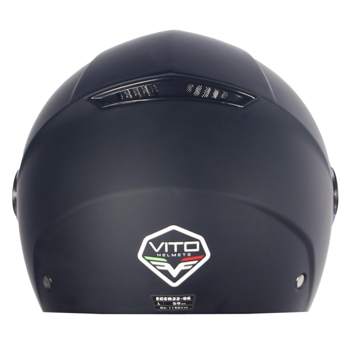 Casco Moto Abierto Jet Vito Bravo Negro Mate - URA Moto