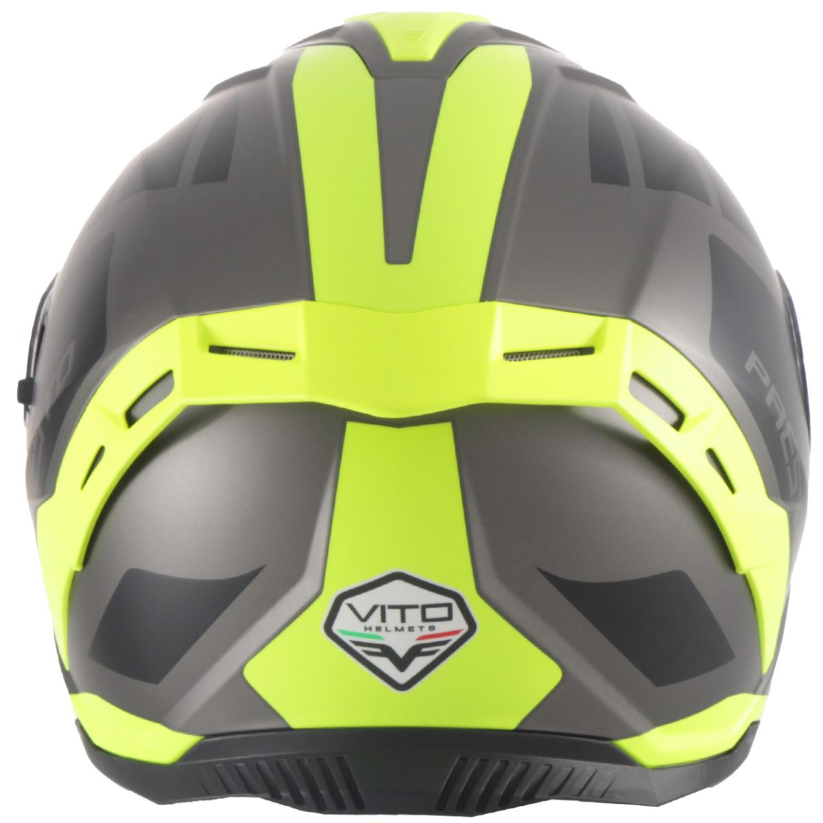Casco Moto Integral Vito Presto Visera Solar Negro/Fluor Mate - URA Moto
