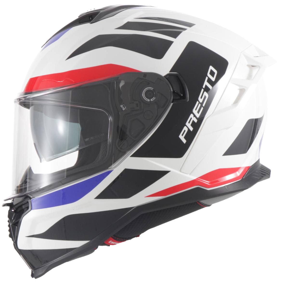 Casco Moto Integral Vito Presto Visera Solar Tricolor - URA Moto