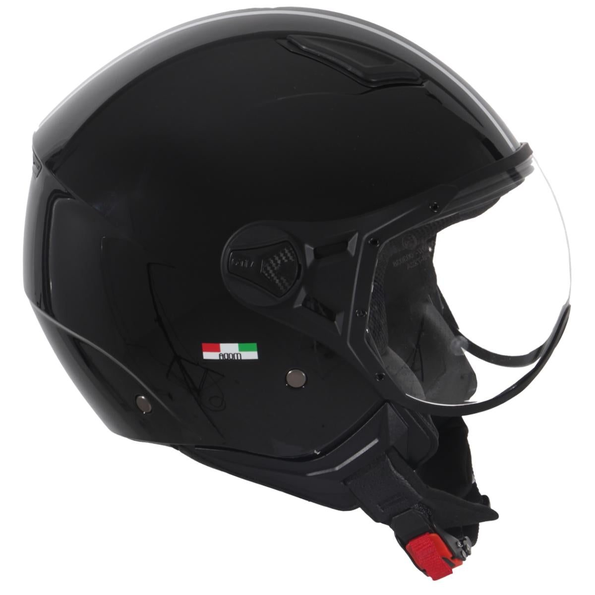 Casco Moto Abierto Jet Vito Moda Negro Brillante/Forro Interior Negro - URA Moto