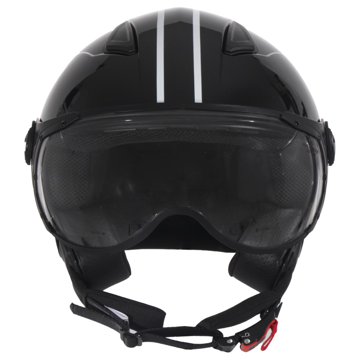 Casco Moto Abierto Jet Vito Moda Negro Brillante/Forro Interior Negro - URA Moto
