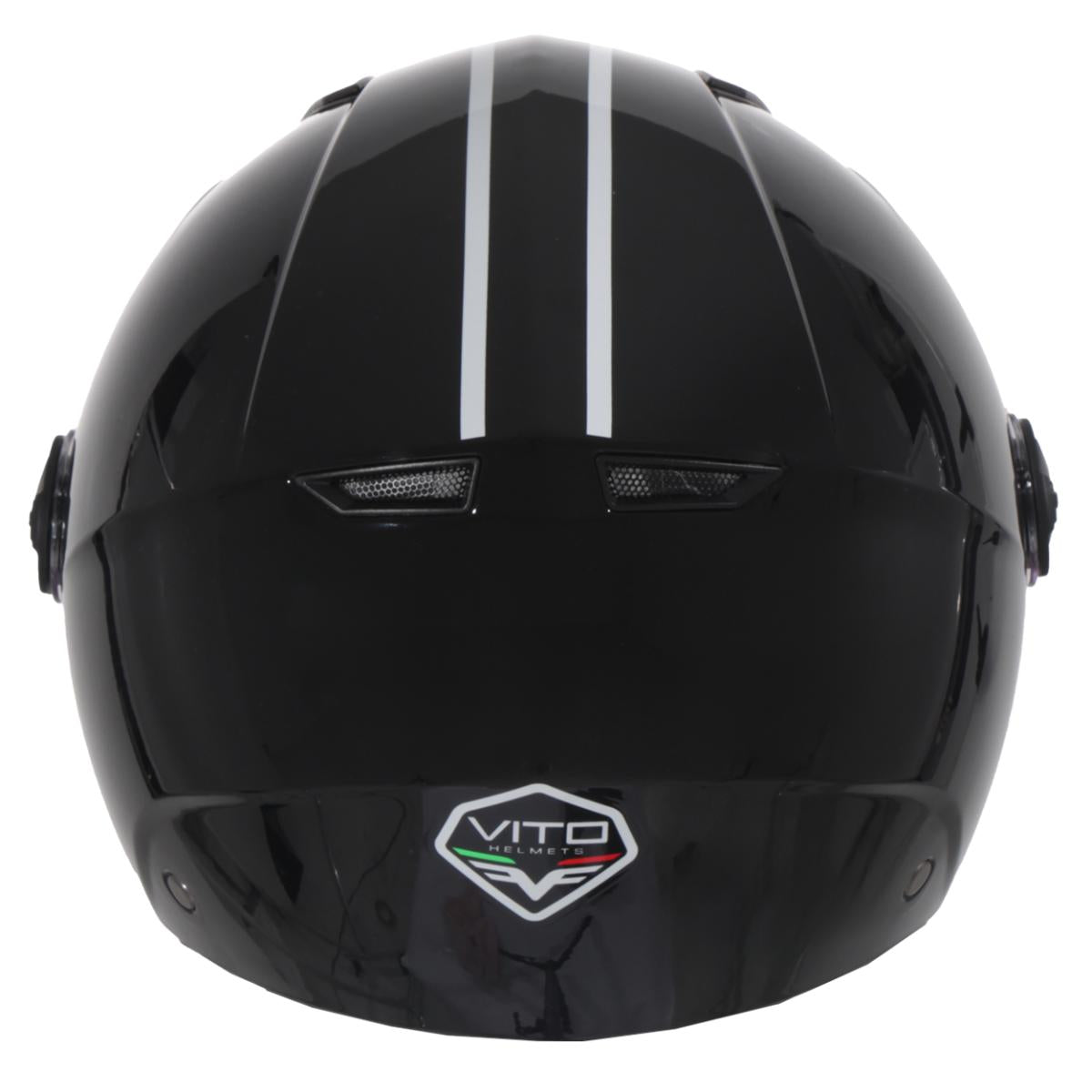 Casco Moto Abierto Jet Vito Moda Negro Brillante/Forro Interior Negro - URA Moto