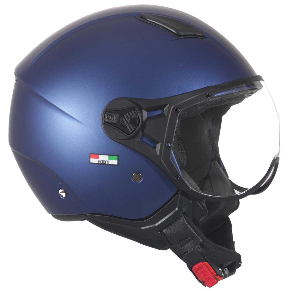 Casco Moto Abierto Jet Vito Moda Azul Mate - URA Moto