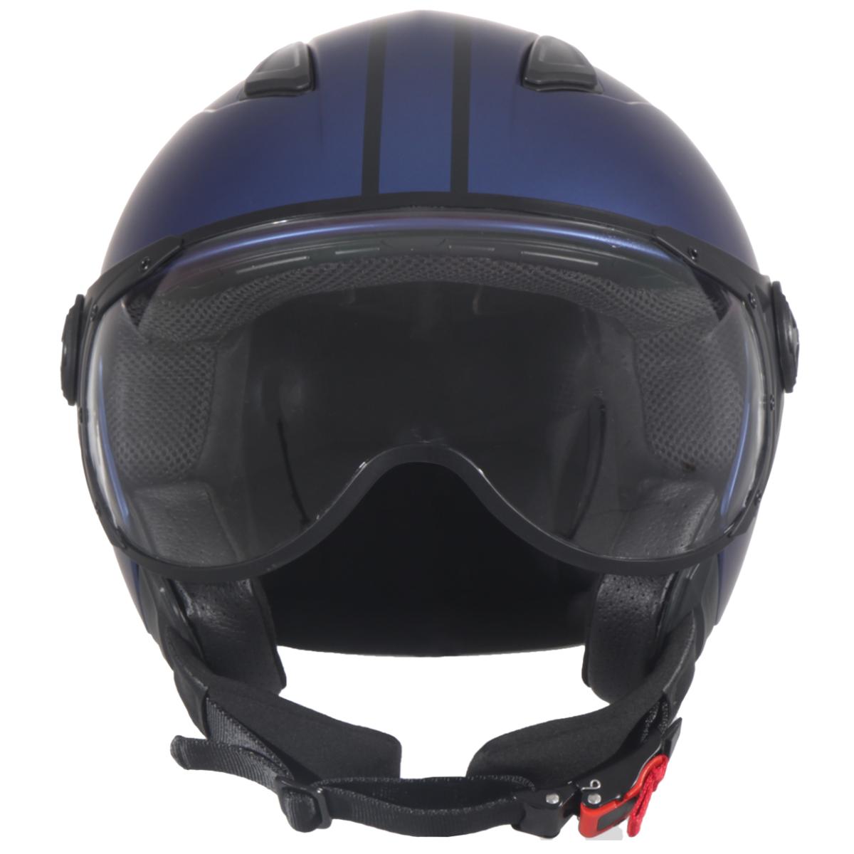 Casco Moto Abierto Jet Vito Moda Azul Mate - URA Moto