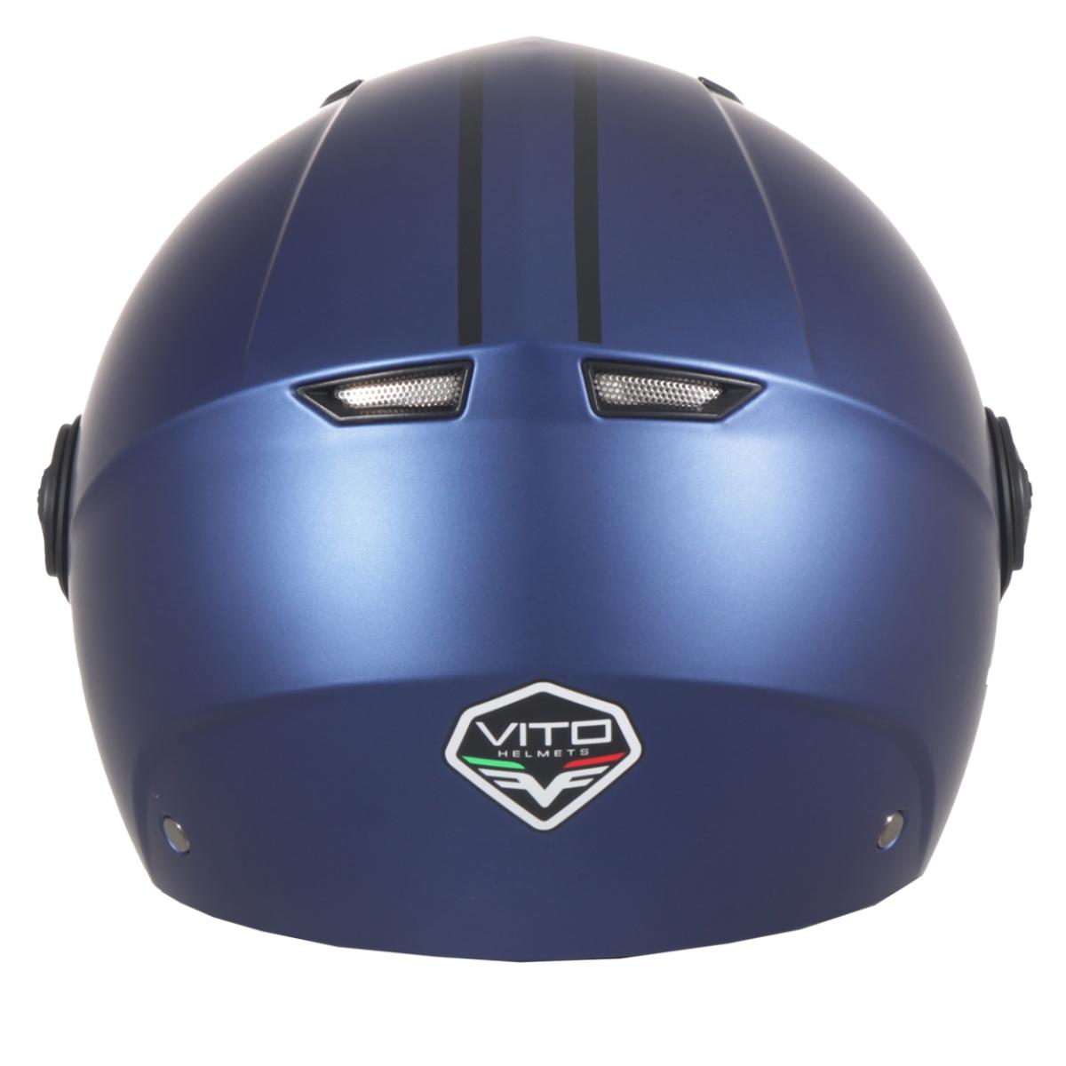 Casco Moto Abierto Jet Vito Moda Azul Mate - URA Moto