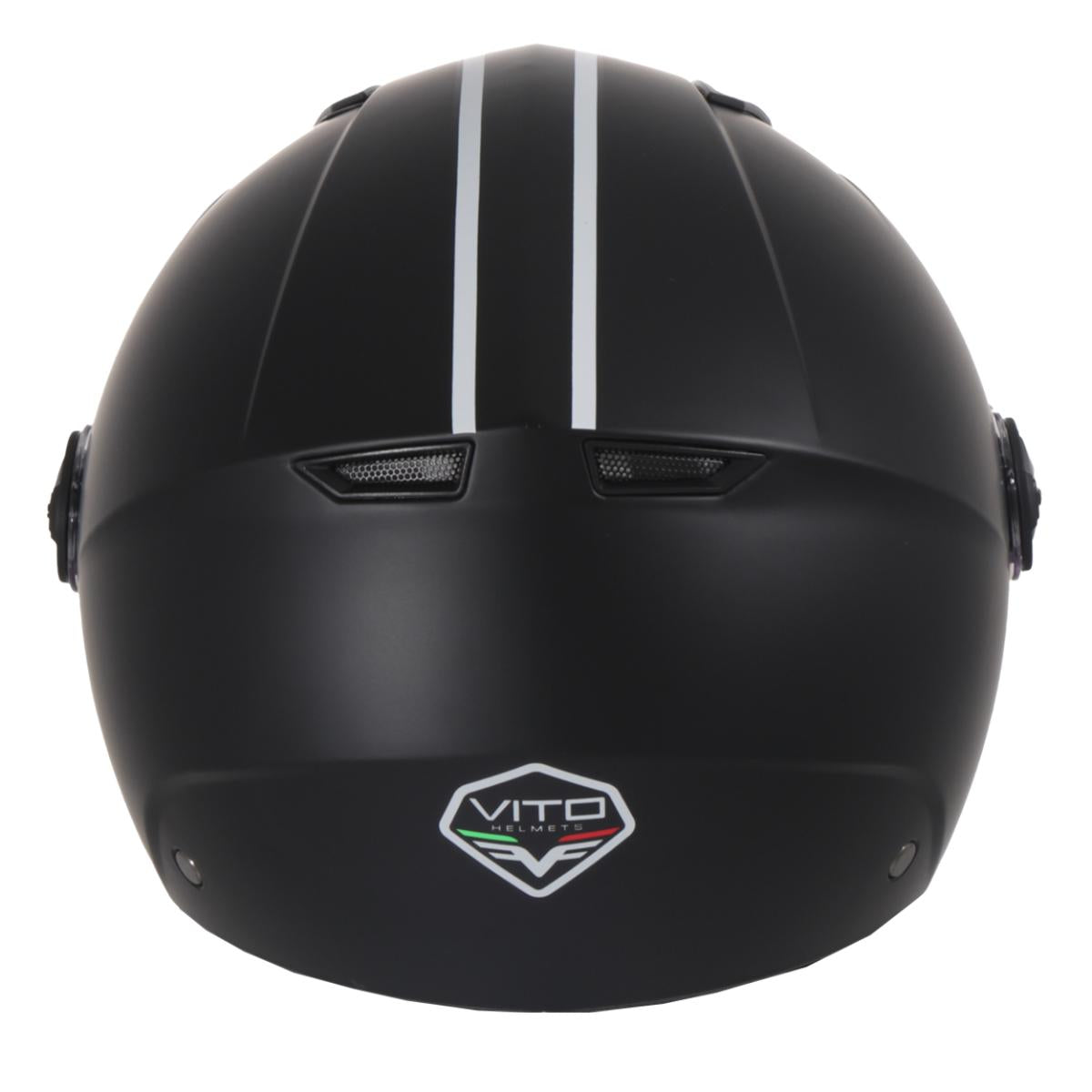 Casco Moto Abierto Jet Vito Moda Infantil Negro Mate - URA Moto