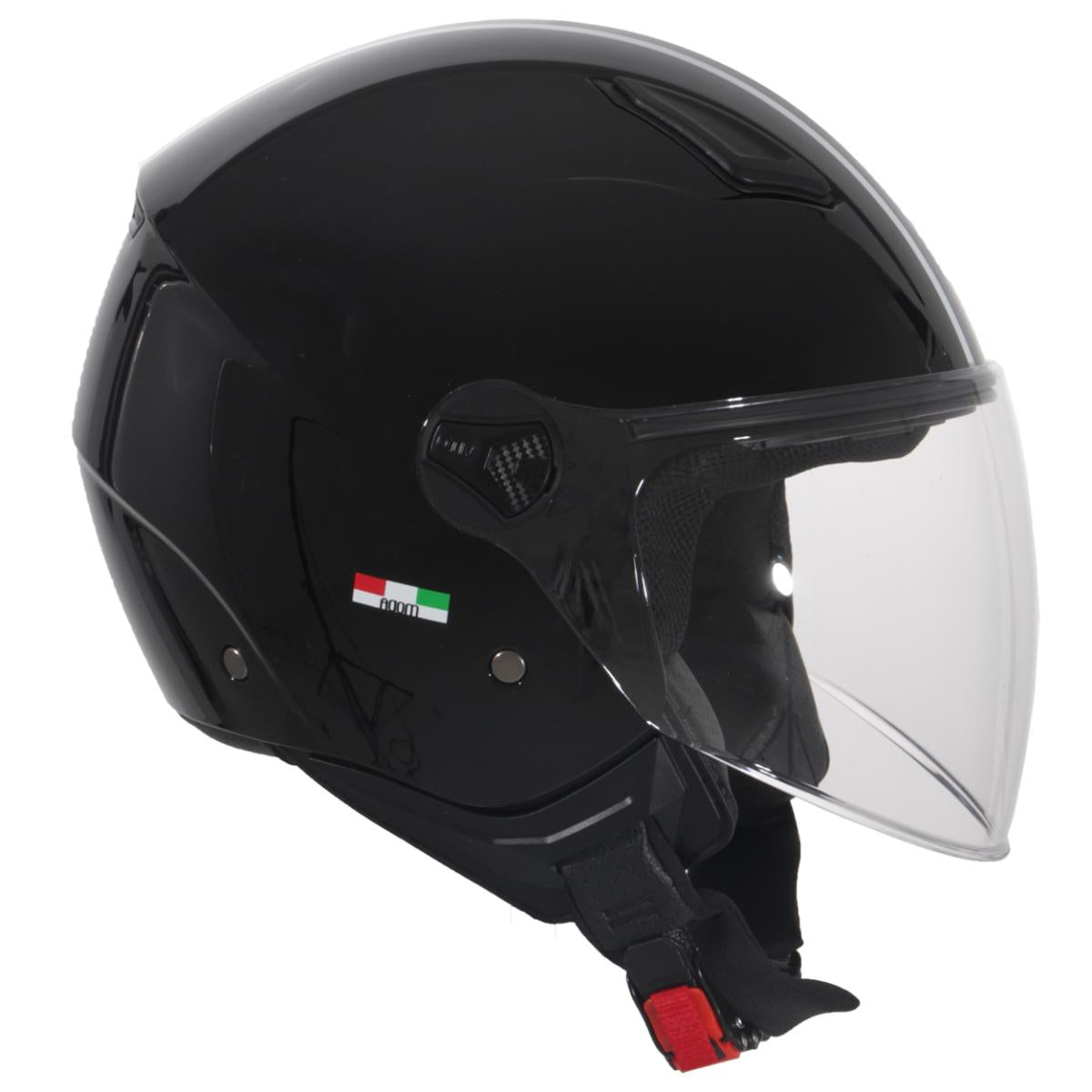 Casco Moto Abierto Jet Vito Moda Infantil Negro Brillante - URA Moto