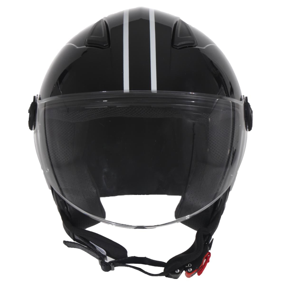 Casco Moto Abierto Jet Vito Moda Infantil Negro Brillante - URA Moto