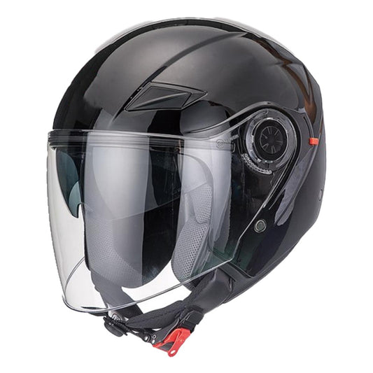 Casco Moto Abierto Jet Vito Amaro Negro Brillante - URA Moto