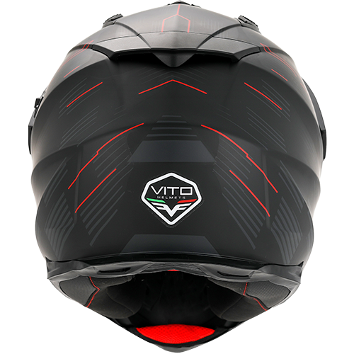 Casco Moto Vito Touring Molino Visera Solar Negro-Rojo Mate - URA Moto