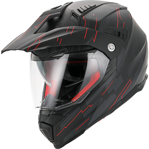 Casco Moto Vito Touring Molino Visera Solar Negro-Rojo Mate - URA Moto