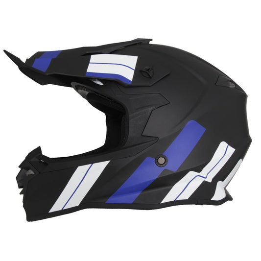 Casco Moto Vito Offroad Tiboli Negro-Azul-Blanco Mate - URA Moto