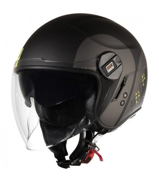 Casco Moto Jet Origine ALPHA TRACK YELLOW BLACK - URA Moto