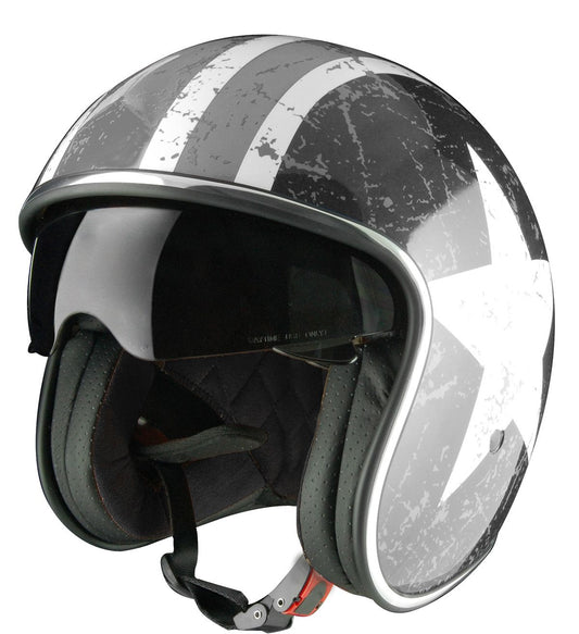 Casco Moto Jet Origine SPIRIT REBEL STAR GREY MATT (ECE2206) (AKA SPRINT) - URA Moto