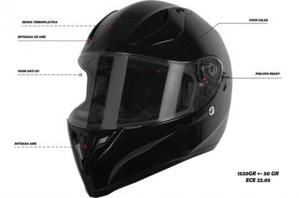 Casco Moto Intregral Origine STRADA NEGRO MATE (E2206) - URA Moto