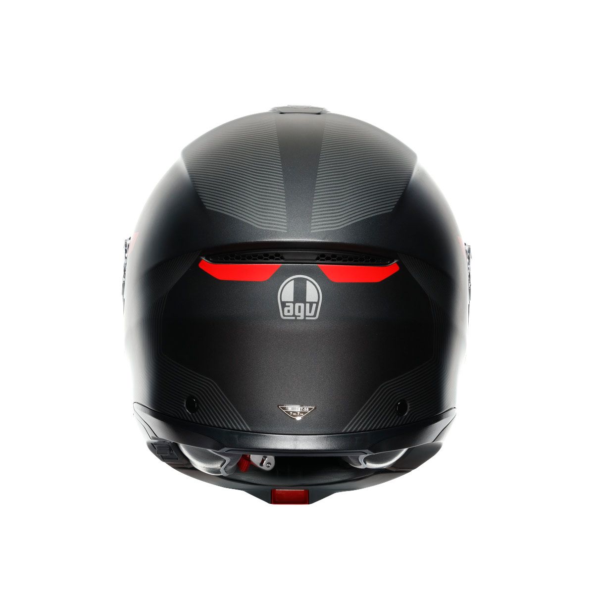 Casco Moto Modular AGV E2206 MULTI MPLK FREQUENCY MATT GUNMETAL/RED - URA Moto