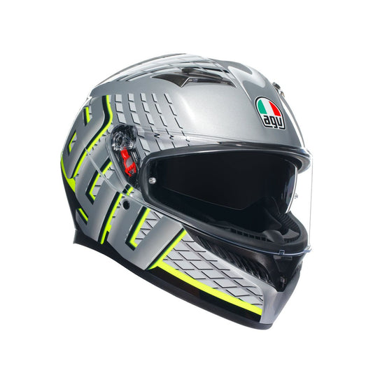 Casco Moto AGV K3 AGV E2206 FORTIFY GREY/BLACK/YELLOW FLUO - URA Moto