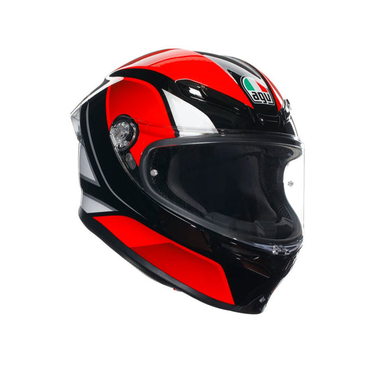 Casco Moto AGV K6 S AGV E2206 HYPHEN BLACK/RED/WHITE - URA Moto