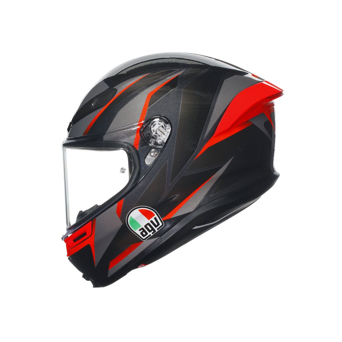 Casco Moto AGV K6 S AGV E2206 SLASHCUT BLACK/GREY/RED - URA Moto
