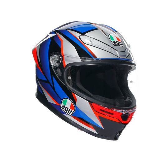 Casco Moto AGV K6 S AGV E2206 SLASHCUT BLACK/BLUE/RED - URA Moto