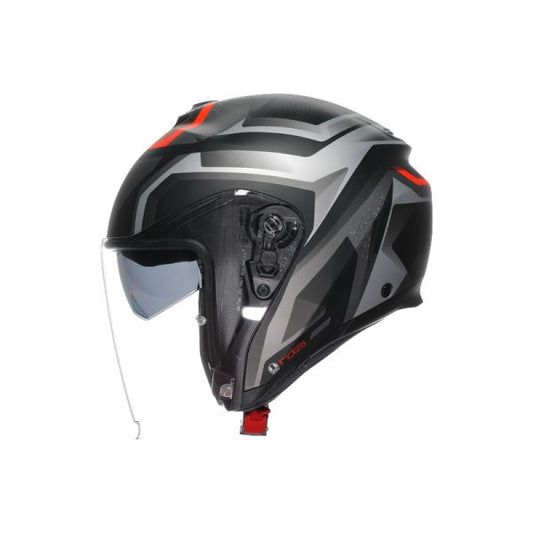 Casco Jet AGV Irides E2206 Zurigo Matt Black/Grey - Homologado ECE 22.06 - URA Moto