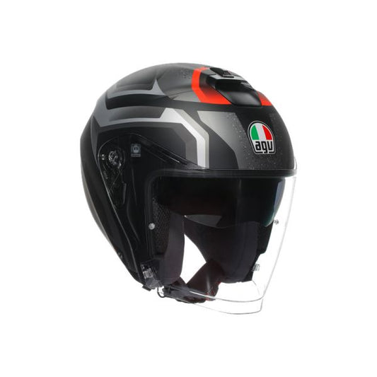 Casco Jet AGV Irides E2206 Zurigo Matt Black/Grey - Homologado ECE 22.06 - URA Moto