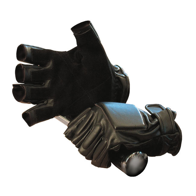 Guantes Moto sin dedos Biker Classic Negros - URA Moto