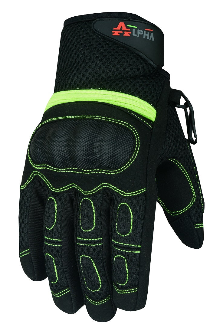 Guantes Moto Alpha Styling Citta Negro/Fluor - URA Moto