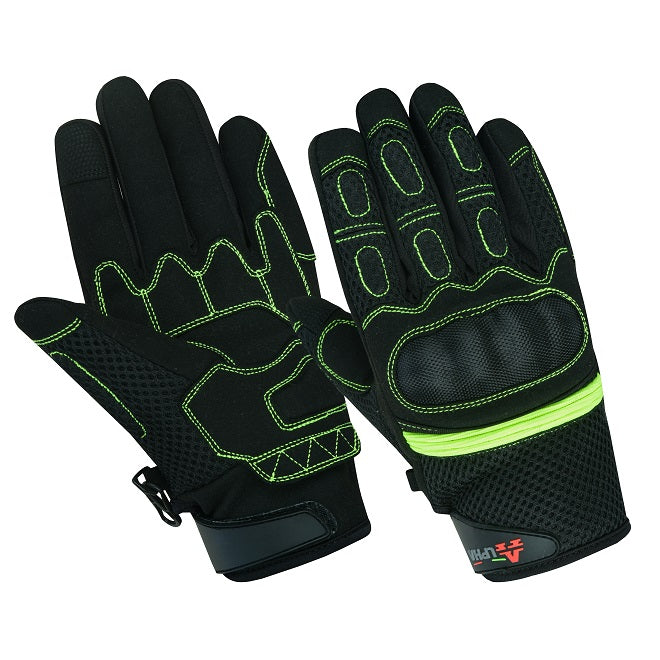 Guantes Moto Alpha Styling Citta Negro/Fluor - URA Moto