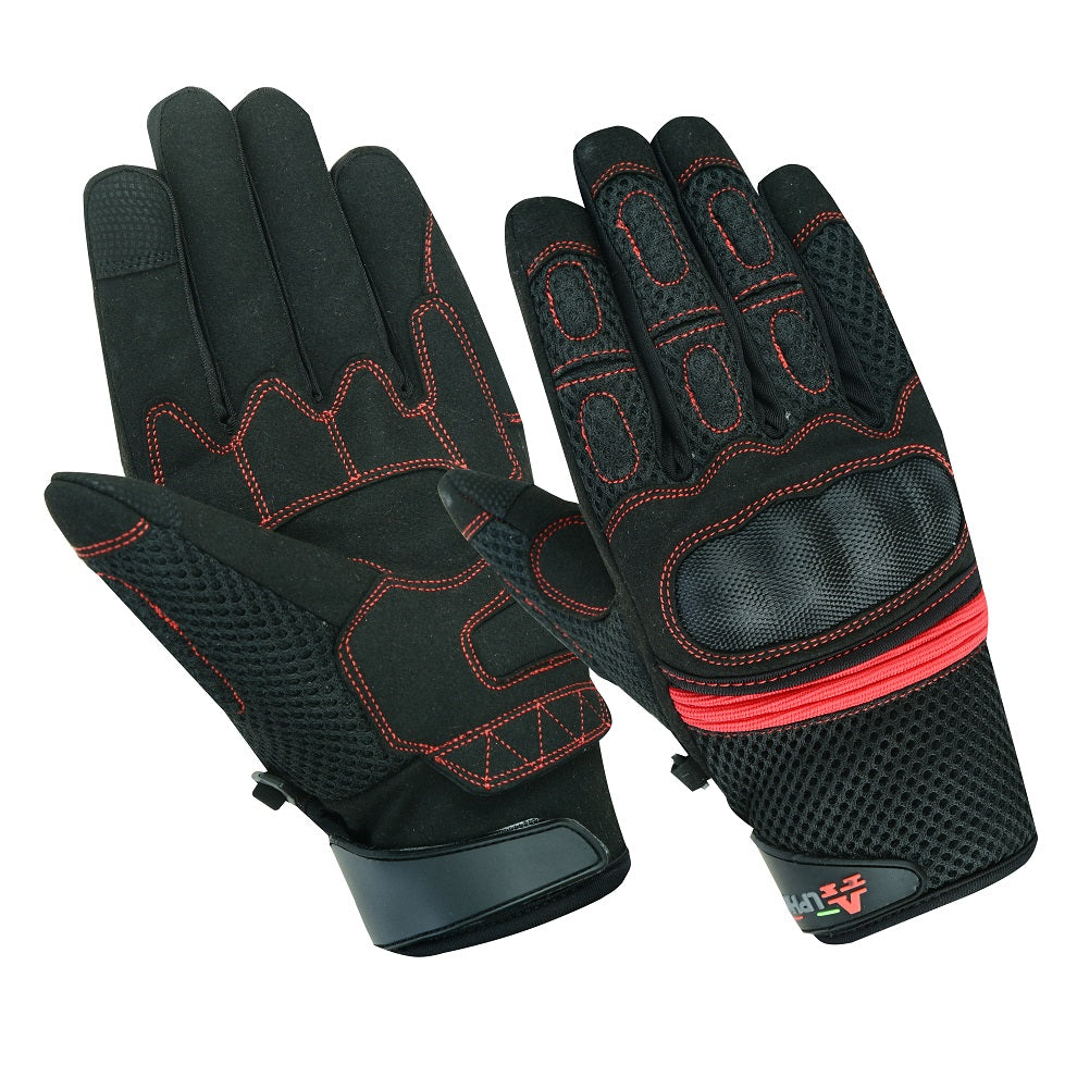 Guantes Moto Alpha Styling Citta Negro/Rojo - URA Moto