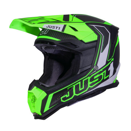 CASCO JUST1 J-22 C FLUO VERDE FLUOR/NEGRO | Motocross Enduro Carbono - URA Moto