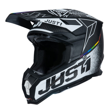 CASCO JUST1 J-22 C SPEED SIDE CARBONO/BLANCO | Motocross Enduro Premium - URA Moto