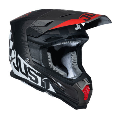 CASCO JUST1 J-22 F FLAGMAN ROJO/TITANIO/NEGRO | Motocross Enduro Fibra - URA Moto