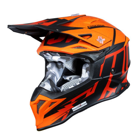 TITULO: CASCO JUST1 J-39 POSEIDON NARANJA/NEGRO/ROJO | Motocross Enduro Termoplástico - URA Moto