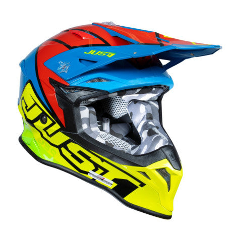 Casco Just1 J-39 Thruster amarillo fluor/azul/rojo/negro | MX Enduro - URA Moto