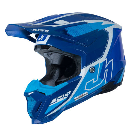 Casco Just1 J-40 Flash blanco/azul | MX Enduro - URA Moto