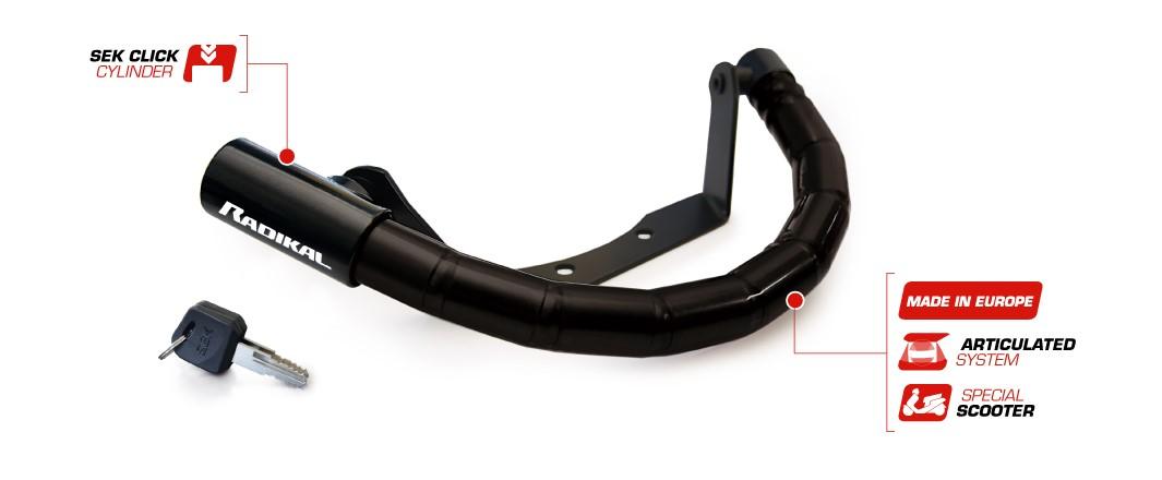 Antirrobo Moto Bloqueo de Dirección Radikal Kymco Like 2018+ - URA Moto