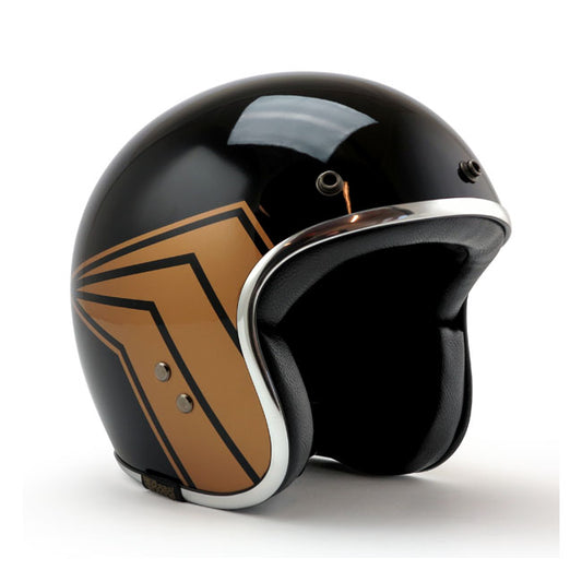 Casco moto Jet Roeg X 13 1/2 Skull Negro Brillante - URA Moto