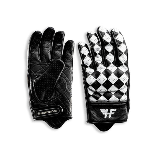 Guante Moto Holy Freedom Bullit Blanco-Negro - URA Moto