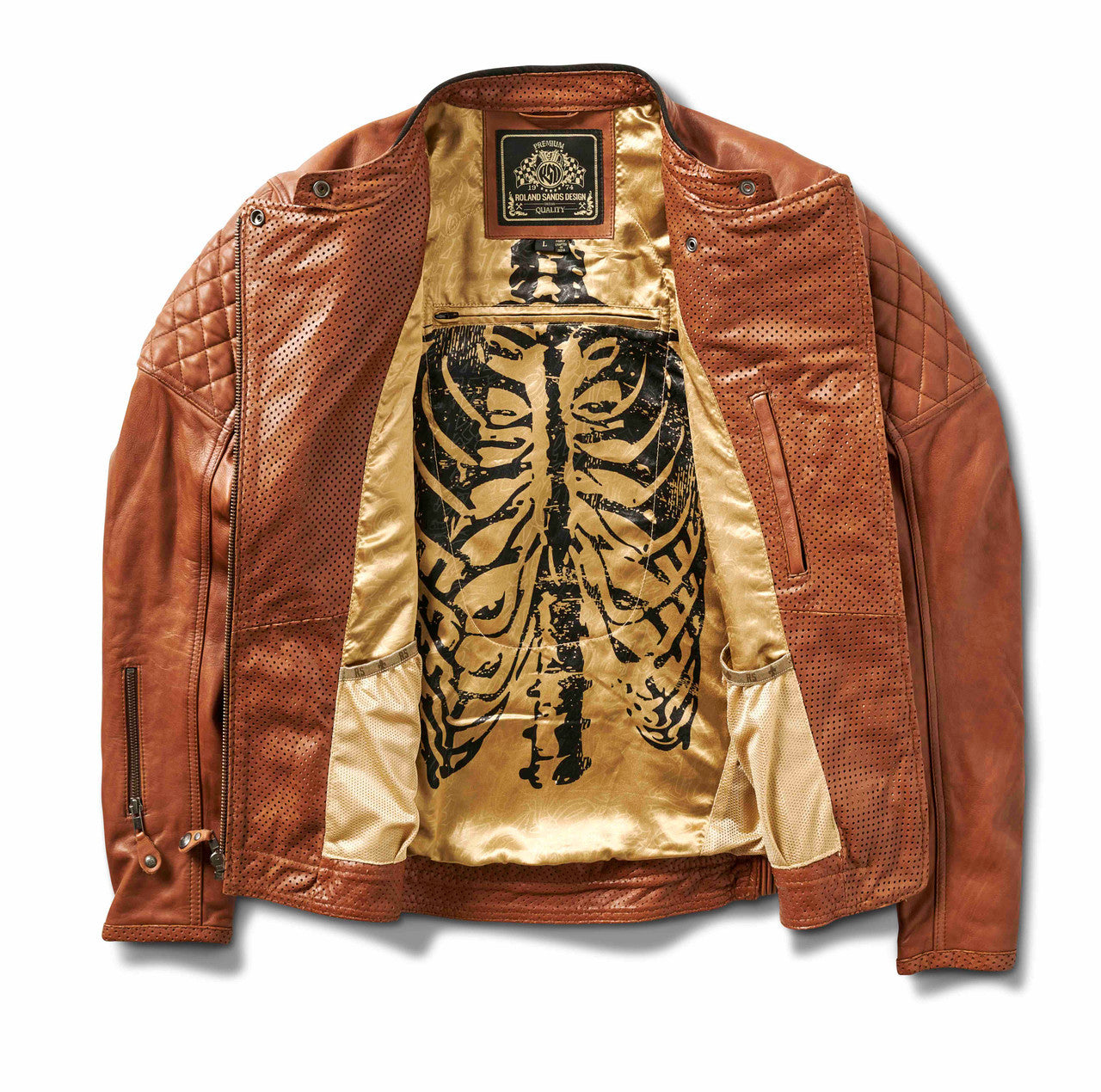 Chaqueta Piel Moto Roland Sands Design Clash Marrón - URA Moto